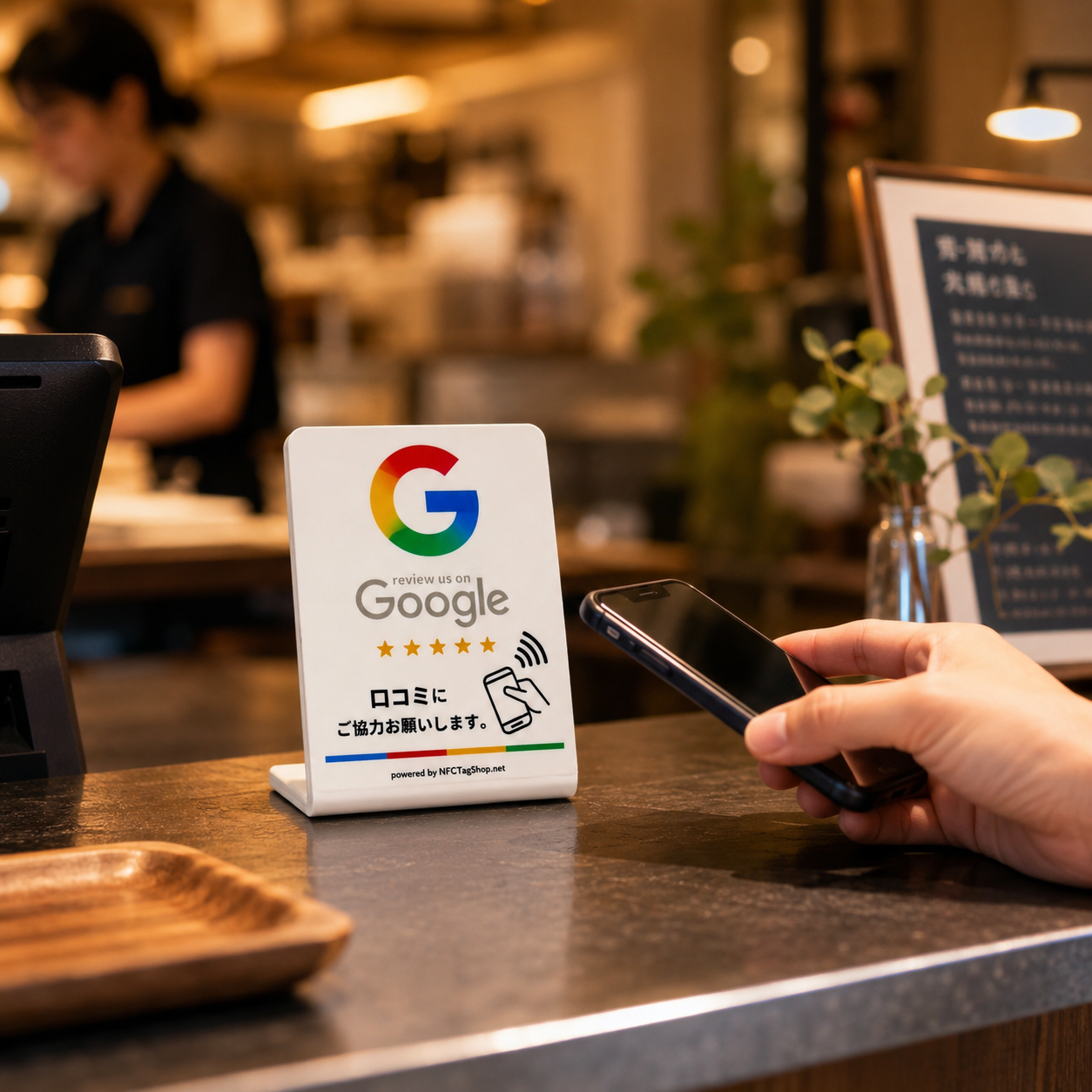 NFC Google 口コミレビュースタンド｜アクリル製・URL設定込み