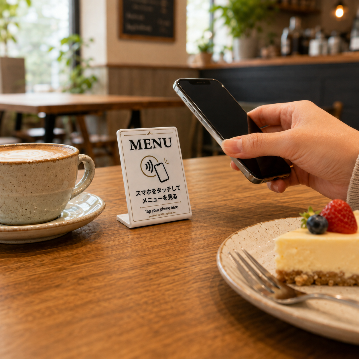 NFCメニュースタンド｜スマホをタッチするだけでメニュー表示｜アプリ・電池不要